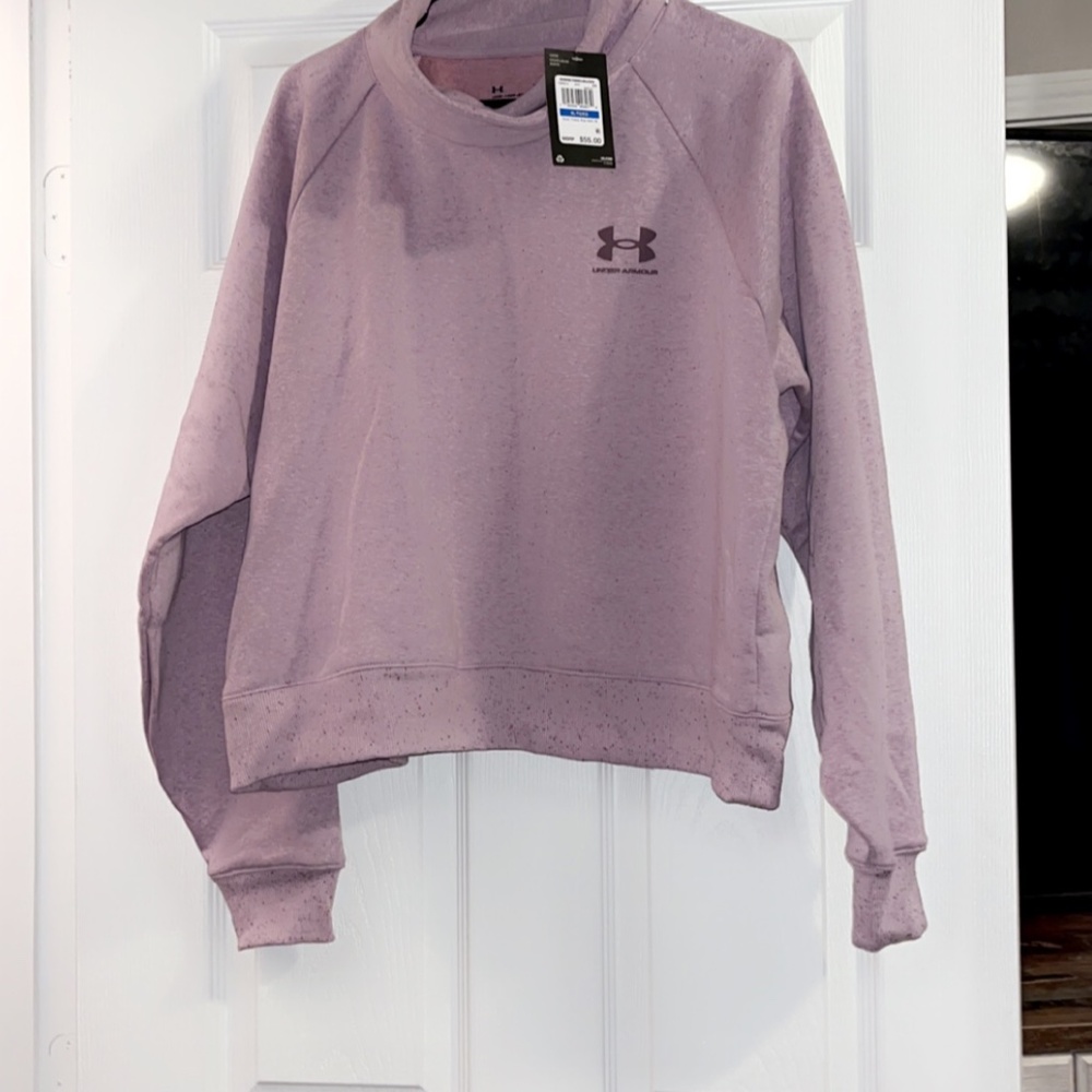 brand new under armour cropped light purple sweatshirt size XL